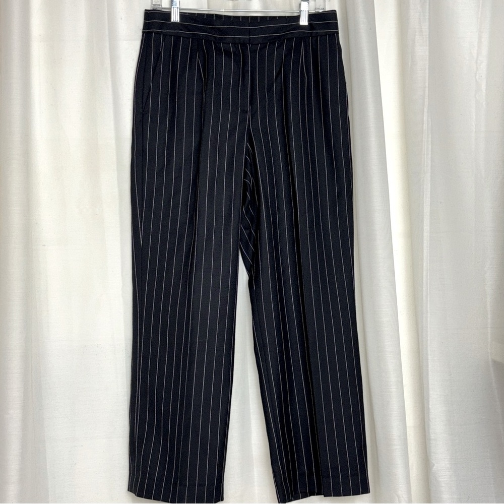 Pendleton Pin Stripe Virgin Wool Lined Business Pleated Office Trousers Pants